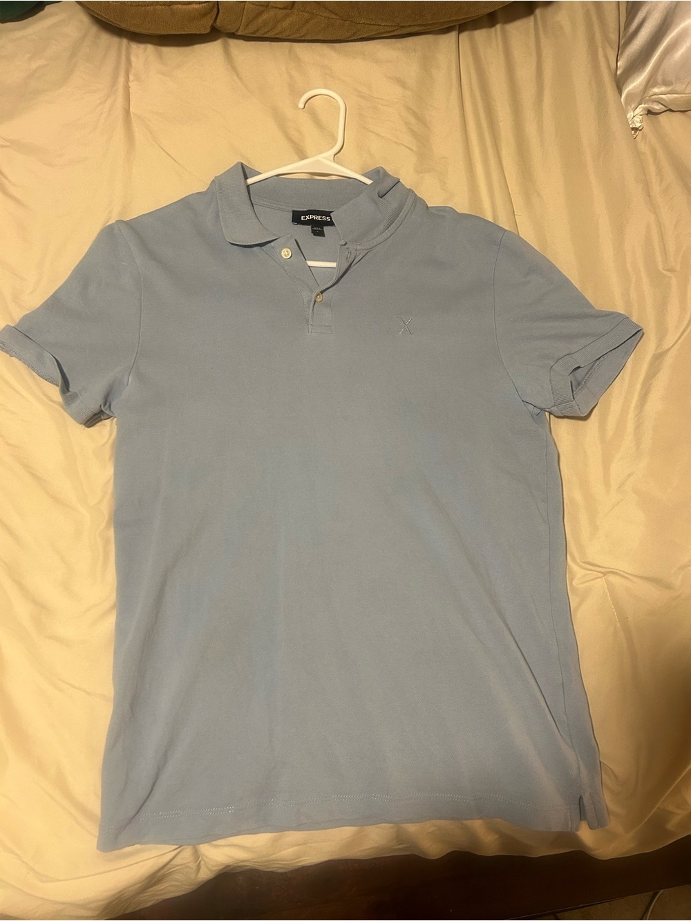 Express Men's Light Blue Polo Shirt - Classic Collar